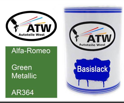 Alfa-Romeo, Green Metallic, AR364: 500ml Lackdose, von ATW Autoteile West.